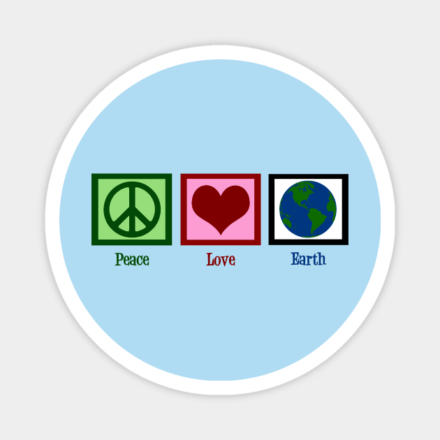 Peace Love Earth Magnet by epiclovedesigns